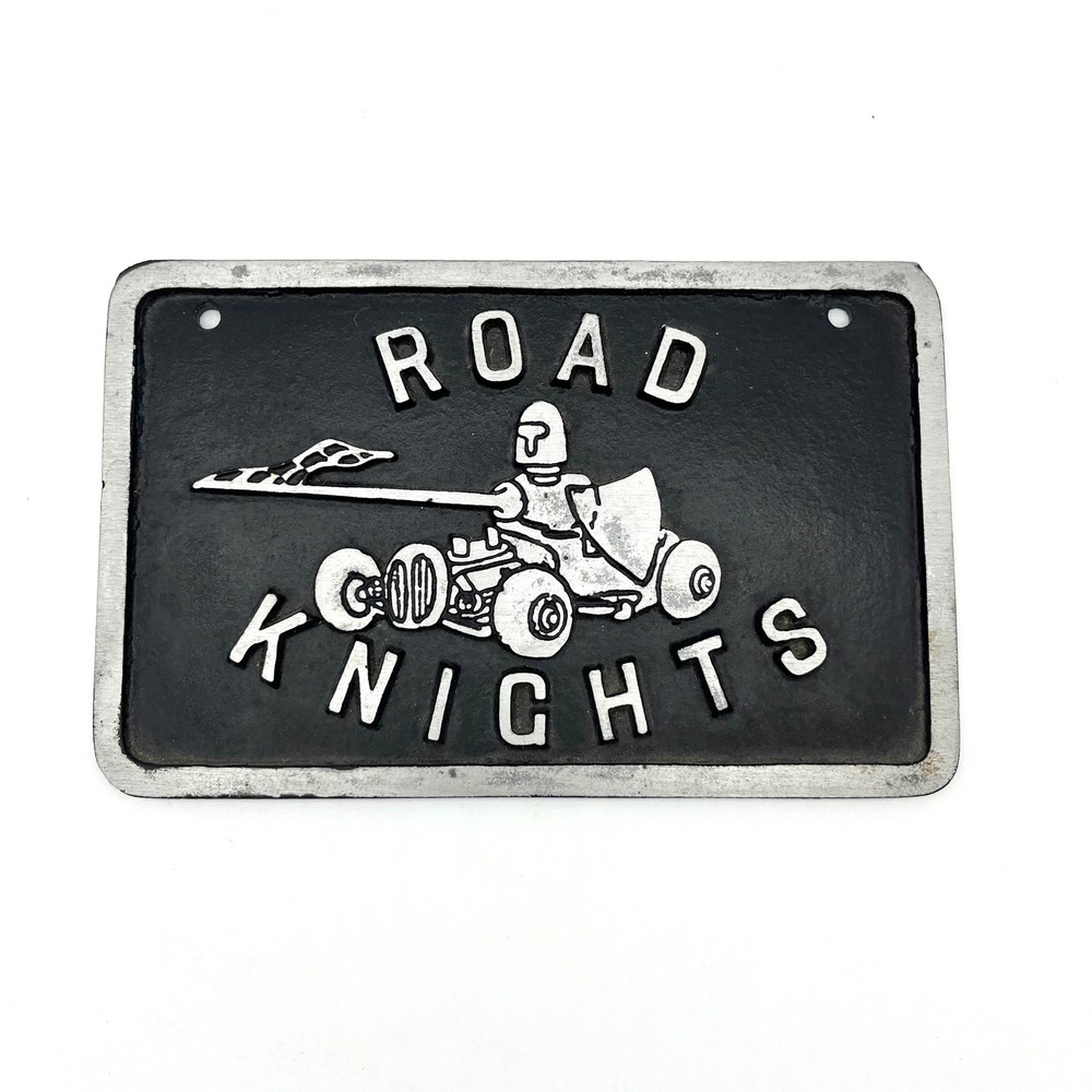 Rare Vintage Road Knights Cast Aluminum‎ Plaque Automotive Garage Decor Car Club